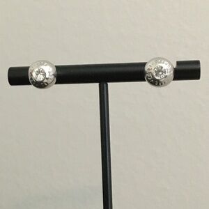 Marc Jacobs Sterling Silver Rhinestone Ball Stud Earrings